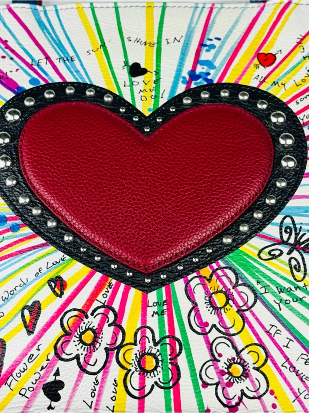 Brighton The Art of Love Tote, featuring a vibrant hand-drawn artwork.
